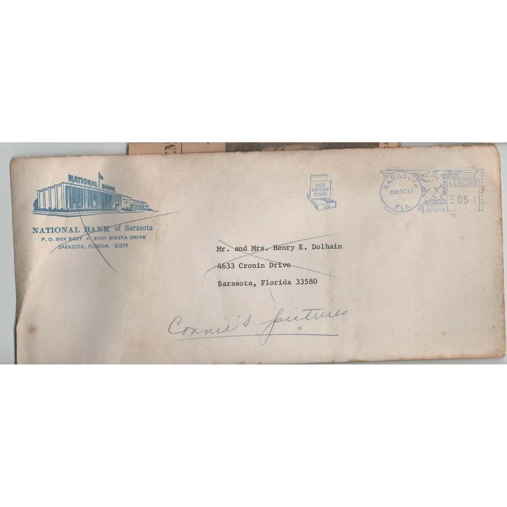 Lot of 13 Vintage Mailed Envelopes Covers 1950s-1980s Sarasota Florida Postmarks